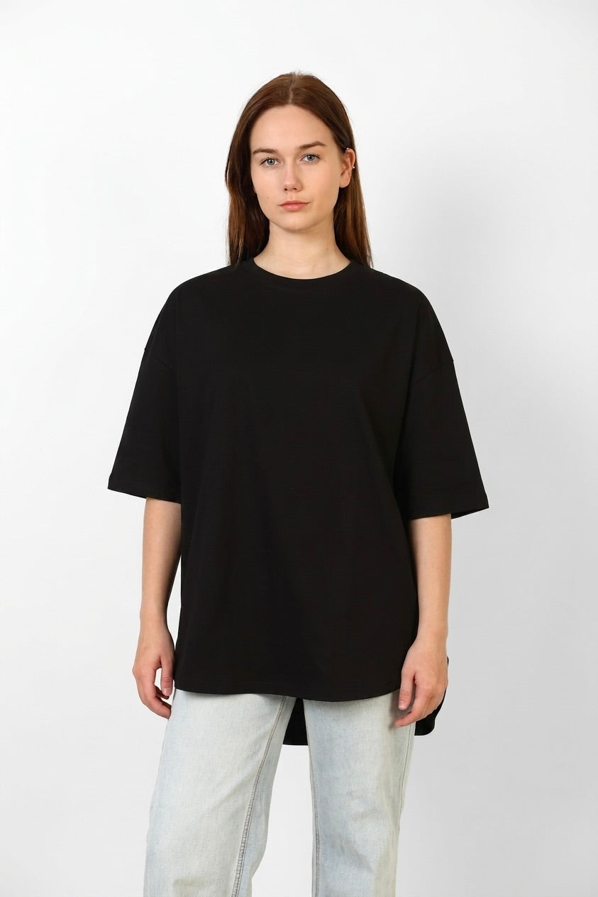 WOMEN - Black Oversized Sleeve T-shirt