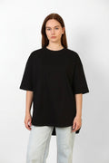 WOMEN - Black Oversized Sleeve T-shirt