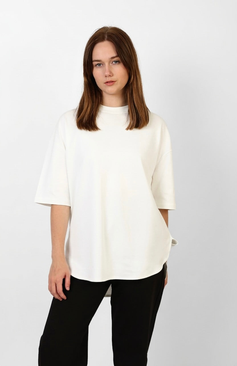 WOMEN - Bright off white Oversized sleeve T-shirt