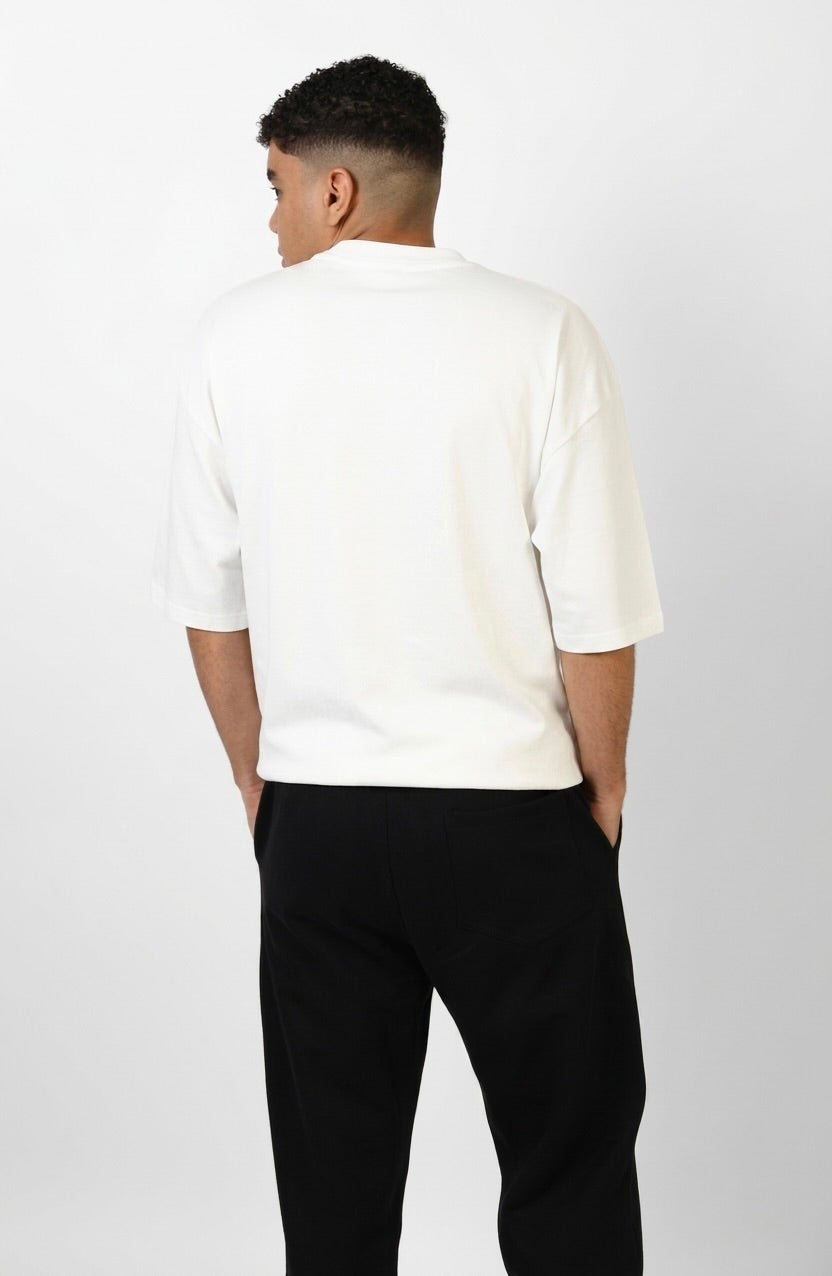 MEN - Bright off white Oversized sleeve T-shirt